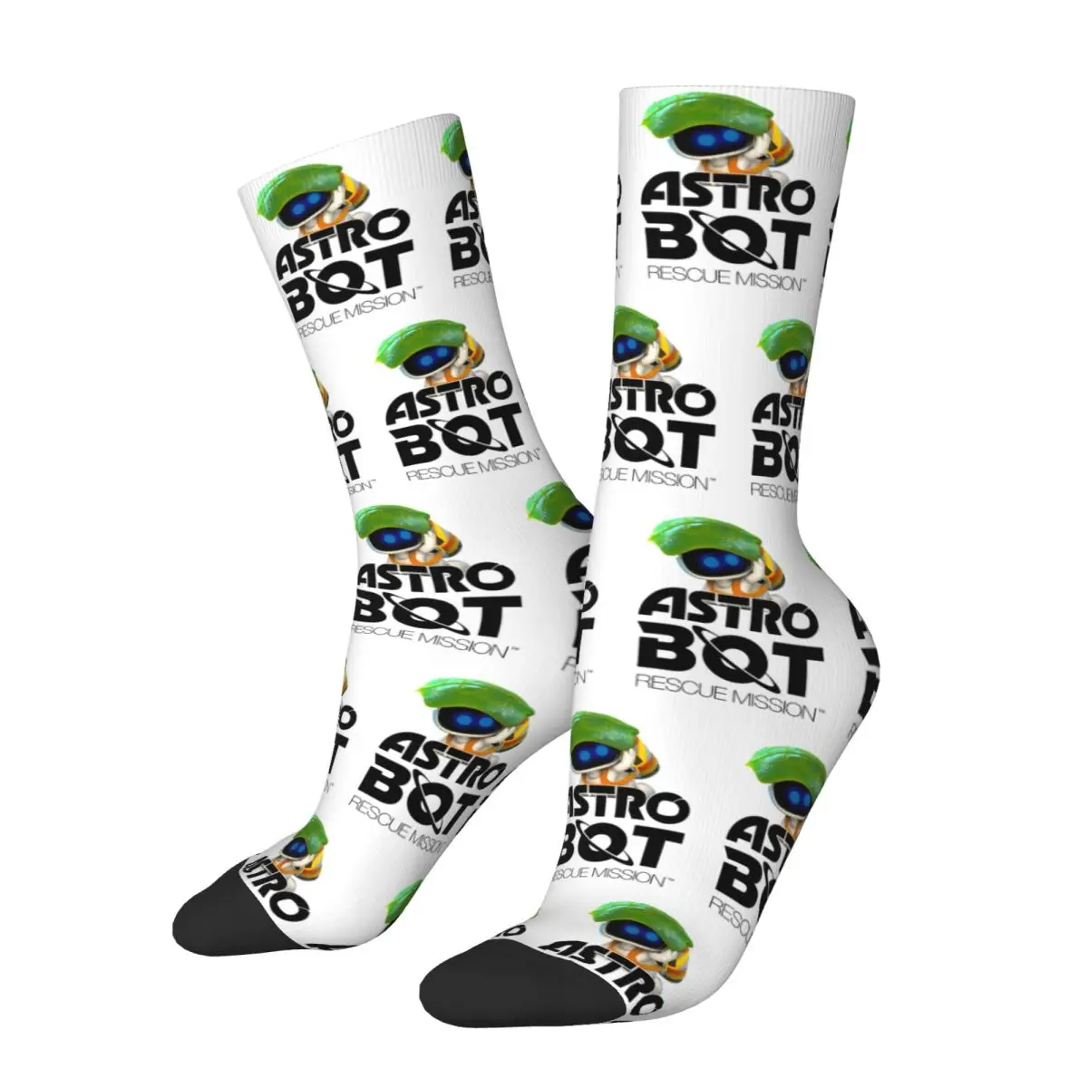 Winter Warm Funny Women Men ASTRO BOT Rescue Mission LOGO With Bot Socks Astrobot Non-slip Football Socks