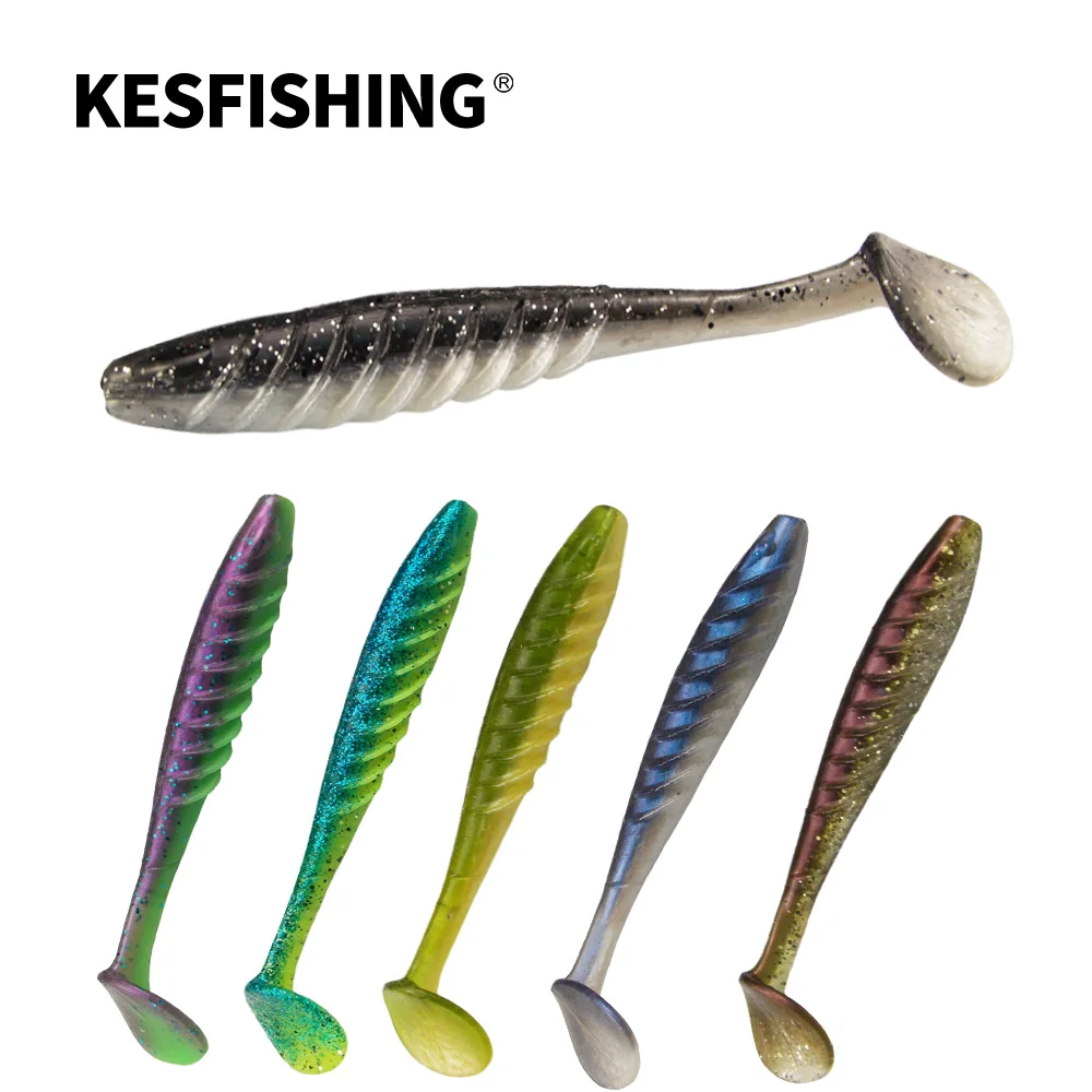 KESFISHING-Appât souple Élen silicone pour la pêche, leurre pour attraper des poissons tels que les bars, les brochets et les aloses, 4 pouces, 6