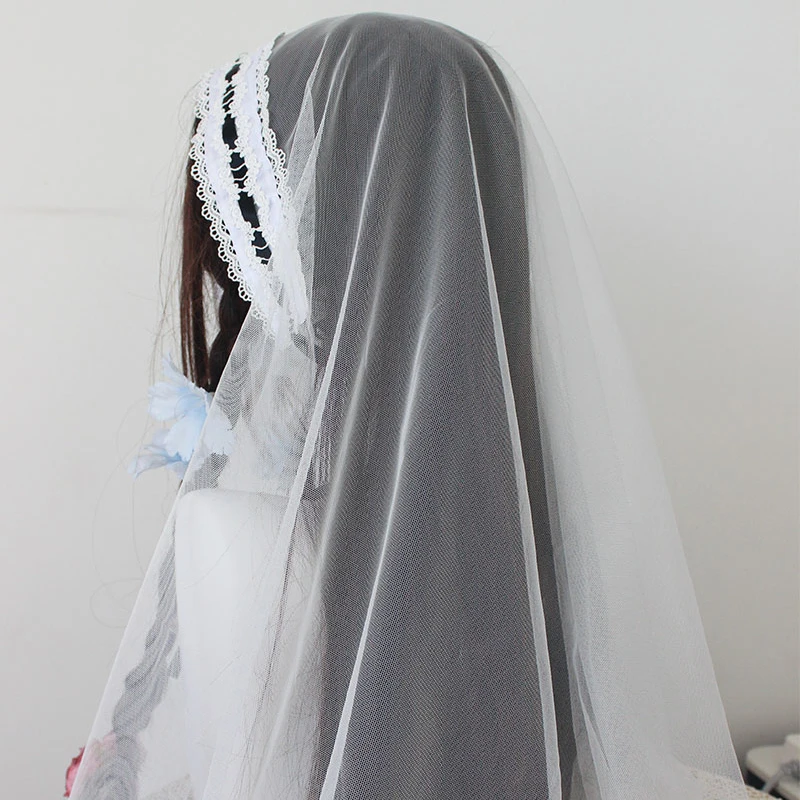 Frauen Schwarz Schleier Kopfschmuck Nonne Cosplay Kostüm Gothic Lolita Halloween Party Rolle Spielen Kopftuch Anime Maid Haar Zubehör