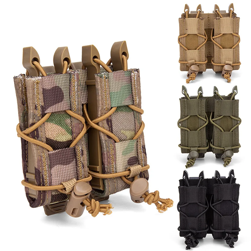 

9mm Tactical Magazine Pouch Double-Layer Molle Cartridge Holder Universal Single Double Magazine Pouch for Military Police
