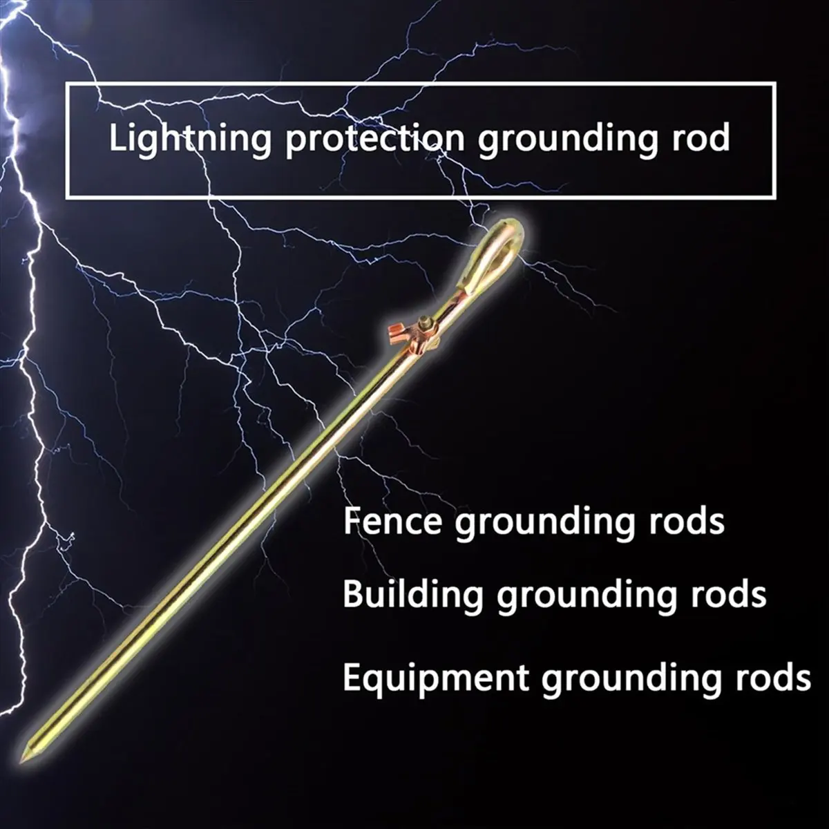 A22I Portable Grounding Rod - Grounding Pin with Grounding Wire Lug Great for Electric Fences, Burners, Baling Stakes