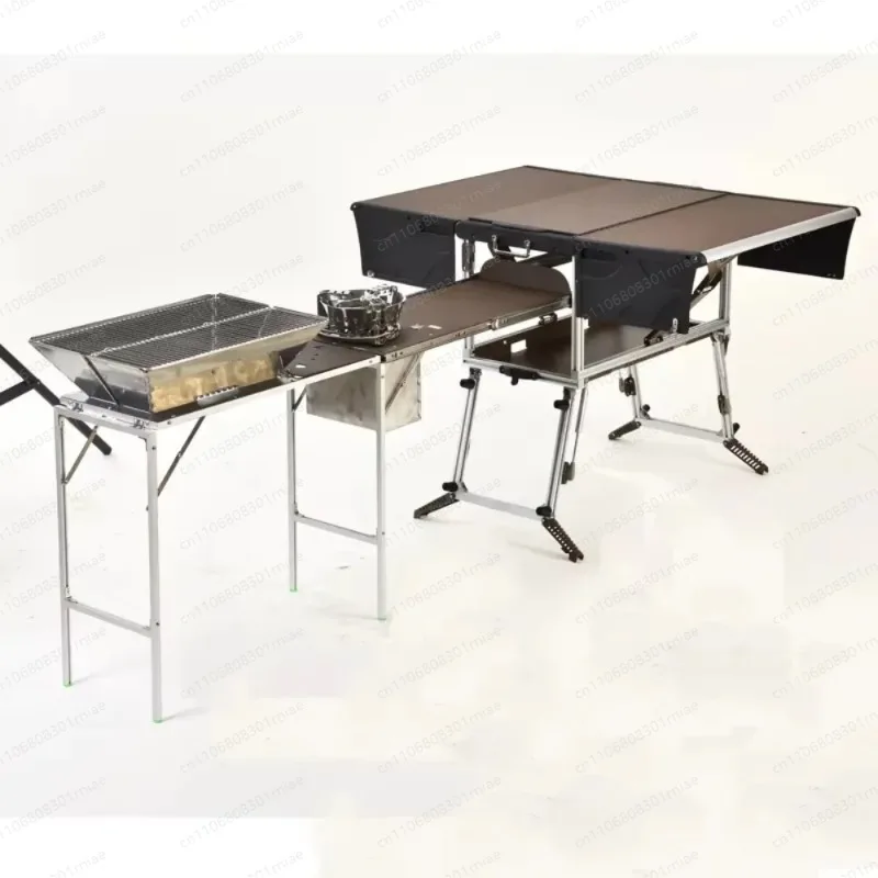 Camp Aluminum Kitchen and Rv Kitchen BBQ Outdoor  Equipped Picnic Table Folding Camping Stove Camping Mobile Kitchen