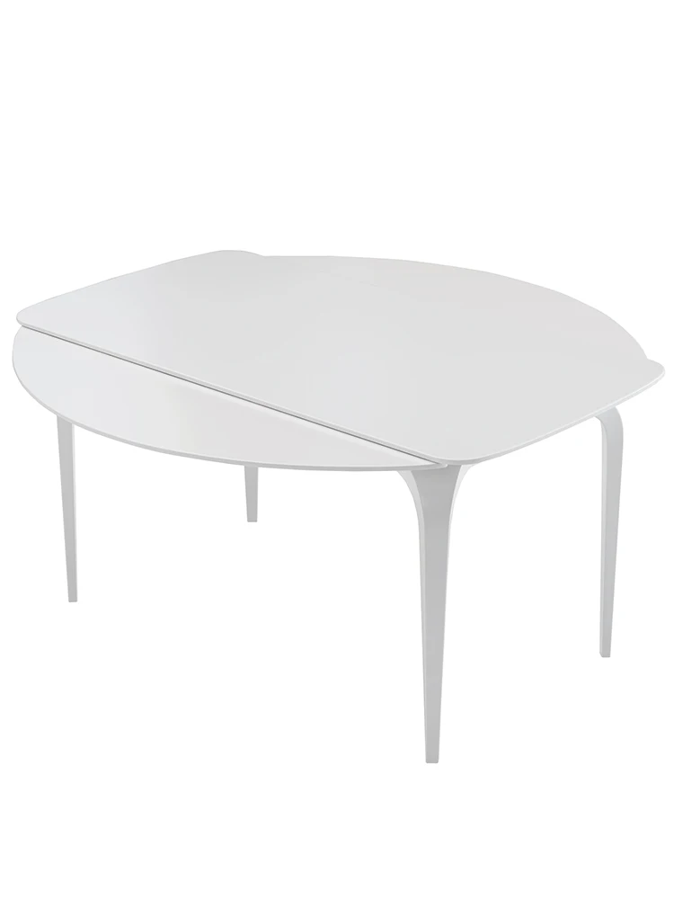 Round Extendable Dining Table Folding Nordic Organiser Luxury Dining Table 8 People Marble Mesa Plegable Kitchen Furniture