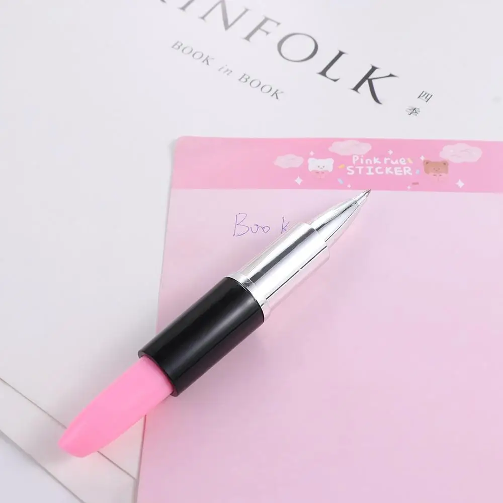 Długopis w kształcie szminki, długopis do pisania w kształcie szminki, plastikowy, realistyczny długopis żelowy, uroczy niebieski marker z końcówką do napełniania, długopis biurowy.