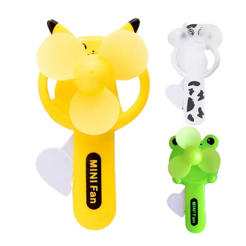 

Summer Mini Portable Hand Pressure Fan Cartoon Handheld Manual Fan Children Toys for Indoor Outdoor Use