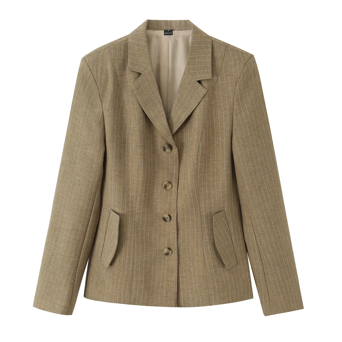 Elegant Striped Women's Blazers Spring Autumn Female Long Sleeved Single Breasted Slim Jackets Lady Chic Daily Casual Jacket Coa