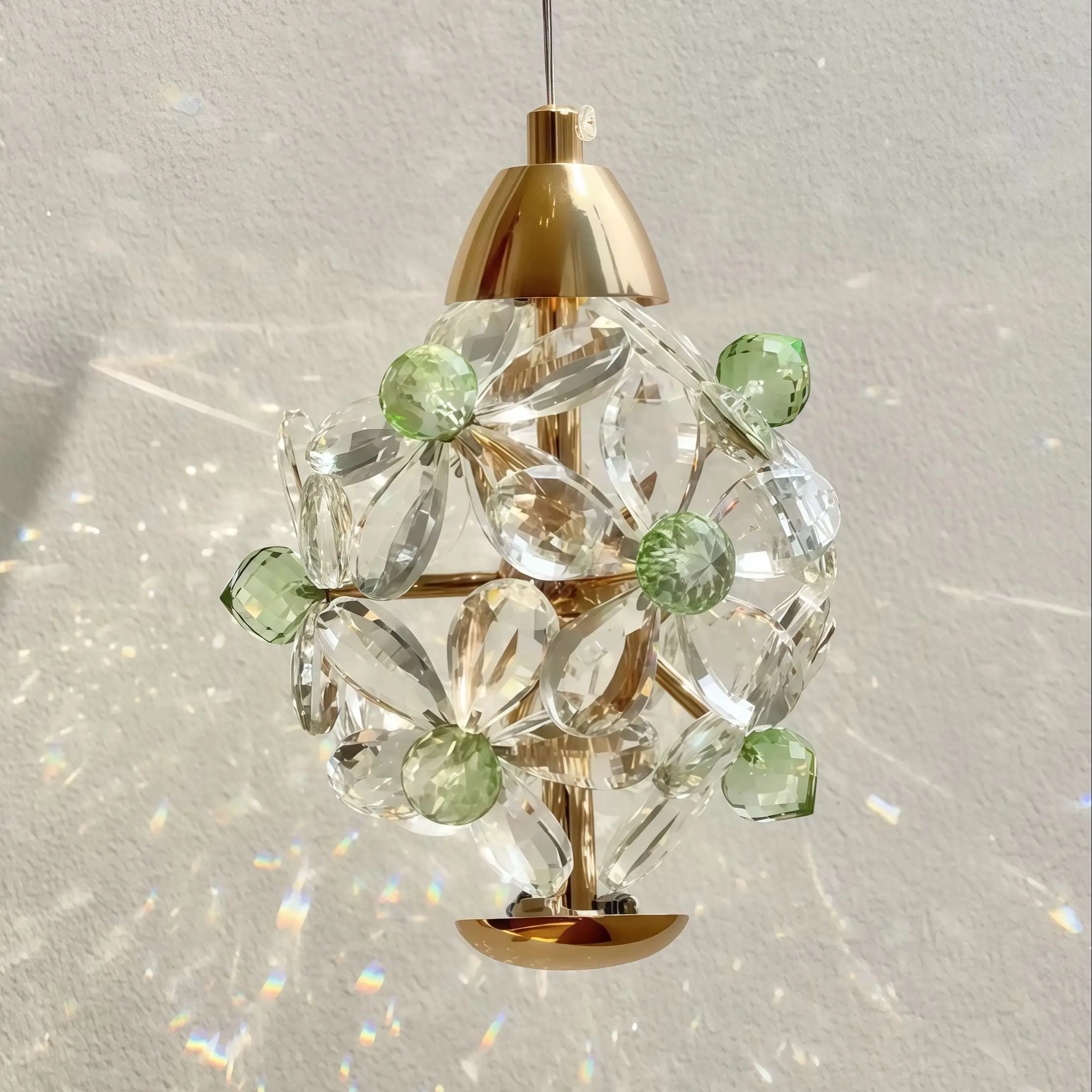 French Flower Mini Pendant Light - Warm Romantic Crystal Lamp, High-End Designer Style for Bedroom Bedside, Passage, Foyer, Corr