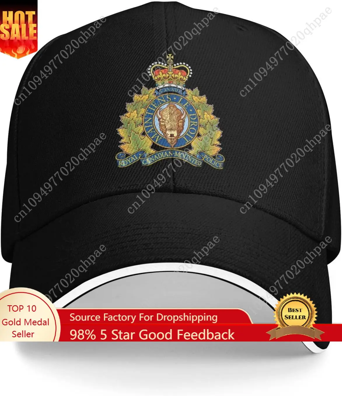 

Royal Canadian Mounted Police Adjustable Hats Baseball Caps Trucker Hats Black