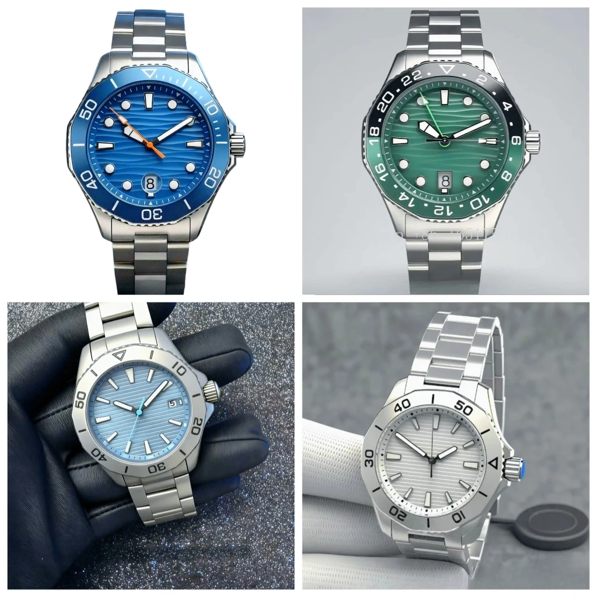 

44mm Brand New Sports Luxury Mens Automatic Mechanical Watches Classic Black Blue Style GMT Timing Function Shockproof Luminous