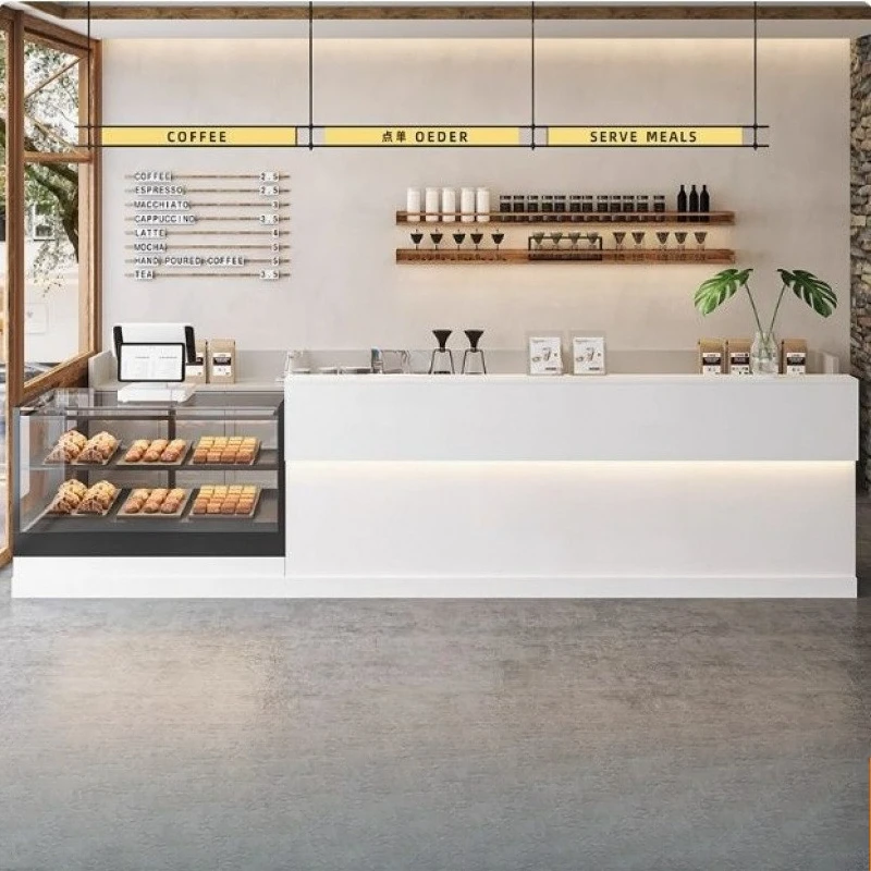 Coffee shop milk tea shop bar counter display cabinet cake shop checkout page shopping mall bar