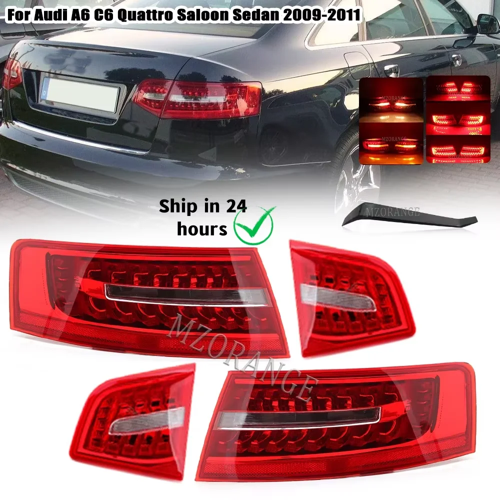 

Светодиодный задний фонарь светильник для Audi A6 C6 S6 Quattro RS6 для салона Sedan 2009-2011 задний фонарь стоп-сигнал Задние тормозные огни светильник s сзади отложным воротником противотуманная фара