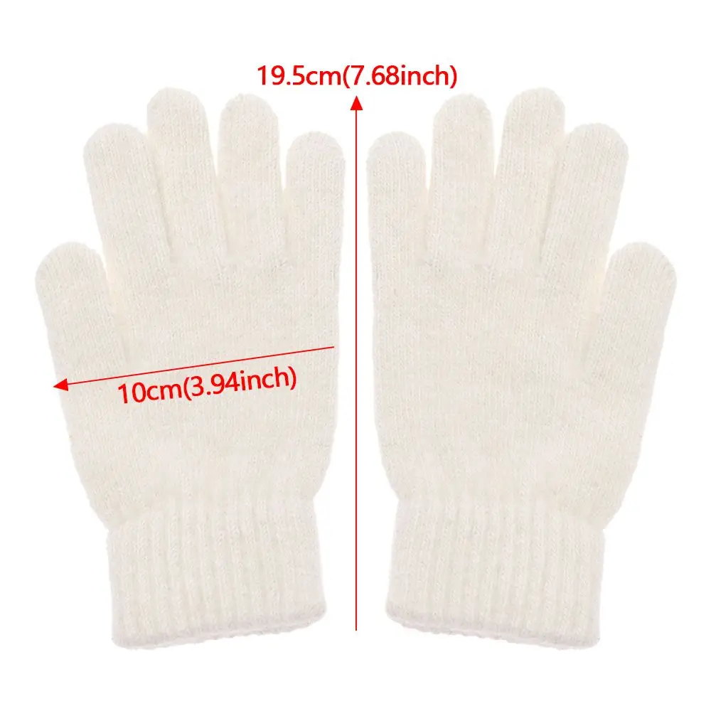 Winter Elastic Women Warm Knitted Full Finger Gloves Men Solid Woolen Mittens Fashion Thick Warm Cycling Driving Gloves