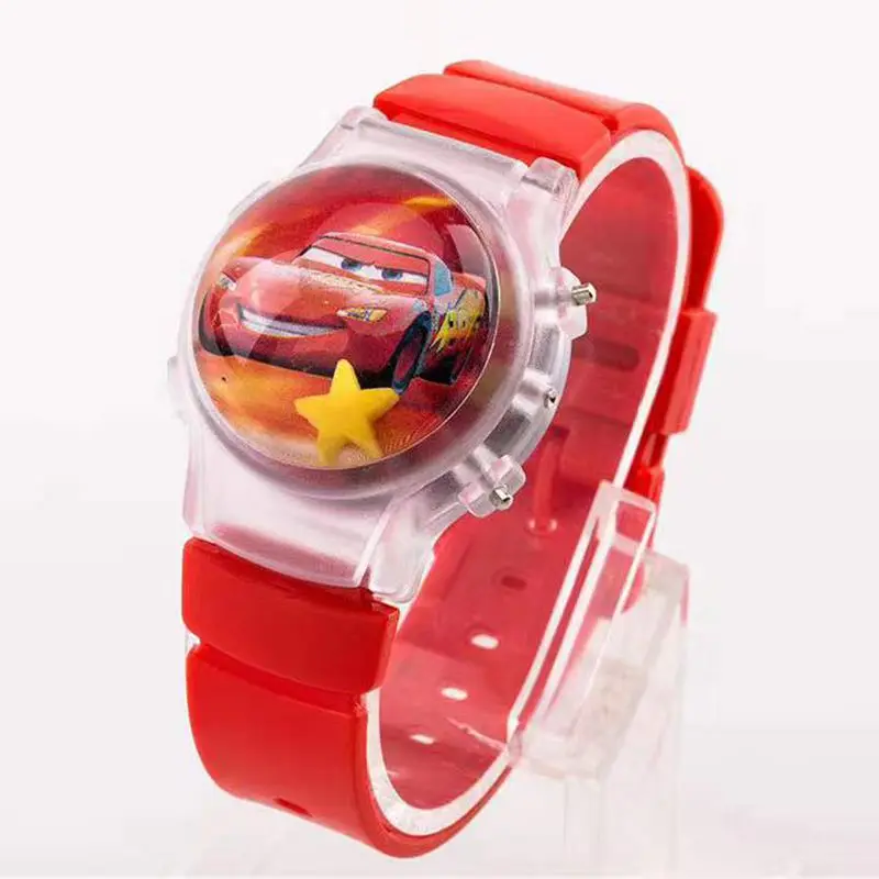 Disney Mickey Minnie Cartoon Leuchtende Kinderuhr Silikonarmband Niedliche Flash-Musikuhr Kinderuhr Uhren Geburtstagsgeschenke