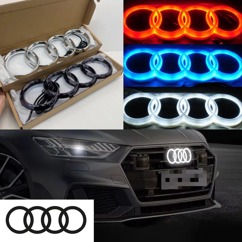 

Car front grille 4D LED logo light front ring Sticker suitable for Audi A3 A4 A5 A6 A7 S3 S5 S6 S7 Q3 Q5 car supplies.