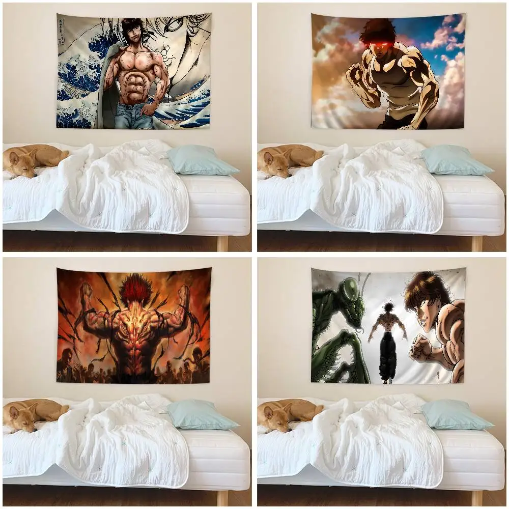 Japanese Anime B-Baki Cartoon Tapestry Bohemian Wall Tapestries Mandala Wall Hanging Sheets