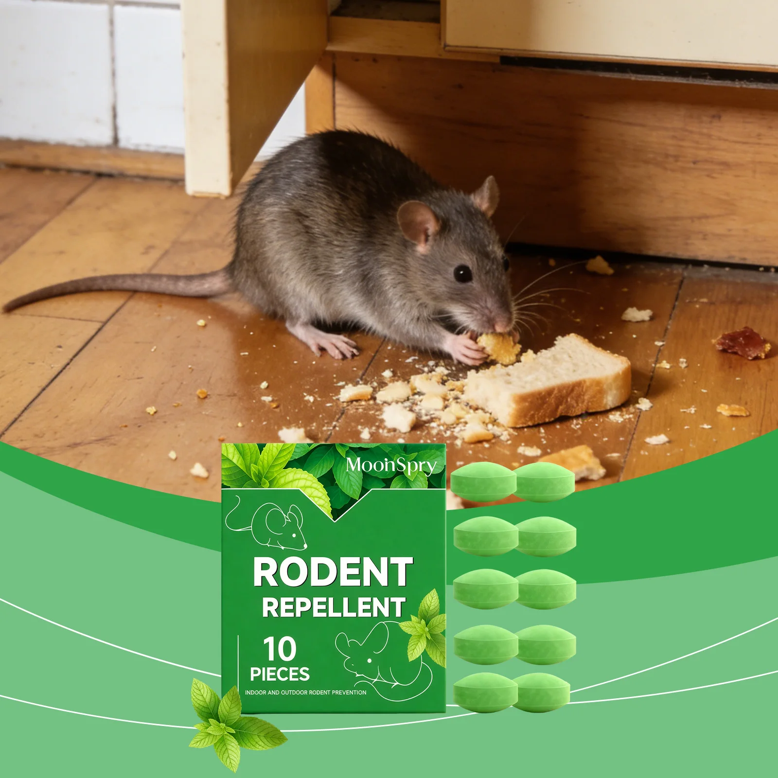 Pastillas Repelentes de Roedores, Protección Diaria contra Ratas para Muebles de Interior, Suaves, Emiten una Fragancia Fresca Diaria