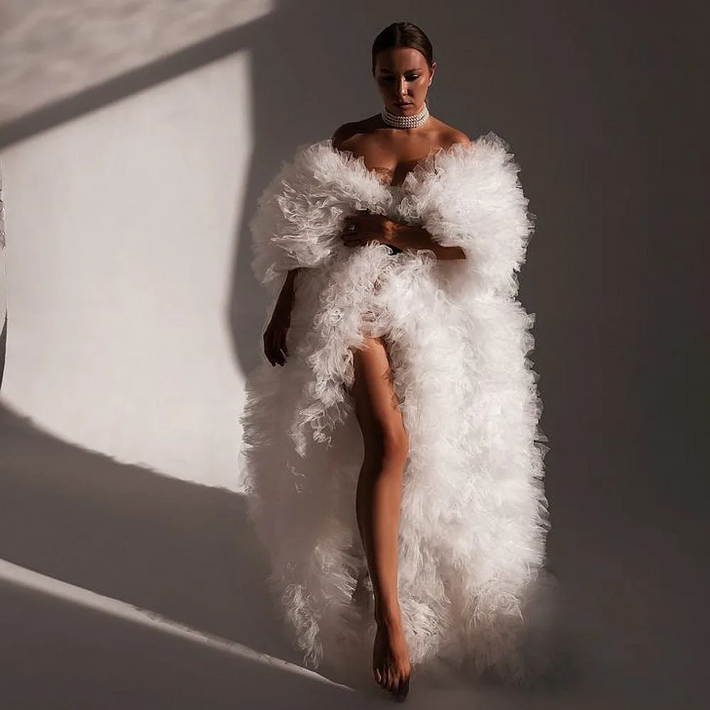 

Tulle Maternity Blouse Women Jacket Custom Made Bridal Cloak Cape Ruffled Jackets Maxi Length Long Women Cape custom color