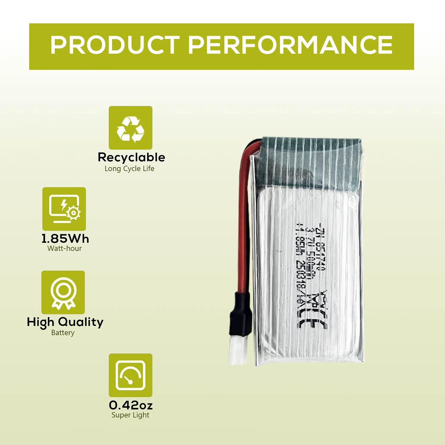 5Pcs 3.7V 500mAh LiPo Batteries with five-port USB Charger, Rechargeable Battery Pack for 2.4gHz RC Plane/Drones/Quadcopters