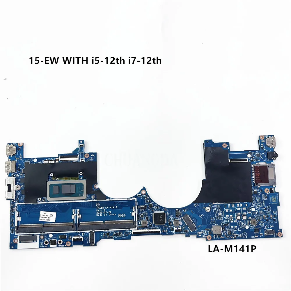 For HP 15-EW Laptop Motherboard LA-M141P N09660-601 SRLD9 i5-1235U   SRLFP i7-1255U Notebook Mainboard