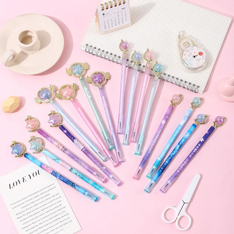 

20Pcs/Lot Creative Fairy Gel Pens Cute 12 Constellations Star Magic Stick Neutral Pen 0.5mm Black Ink Kawaii School Stationery