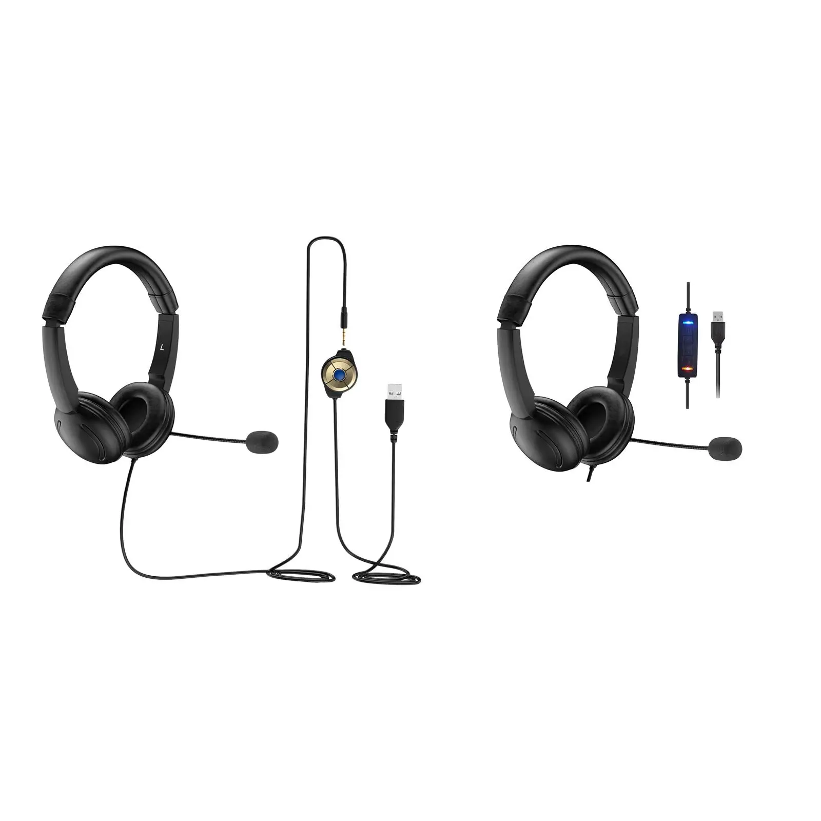 USB Headset Speaker with Noise Cancelling Microphone with in Line Controls Headphones for Gaming Video Meetings PC Music Laptop