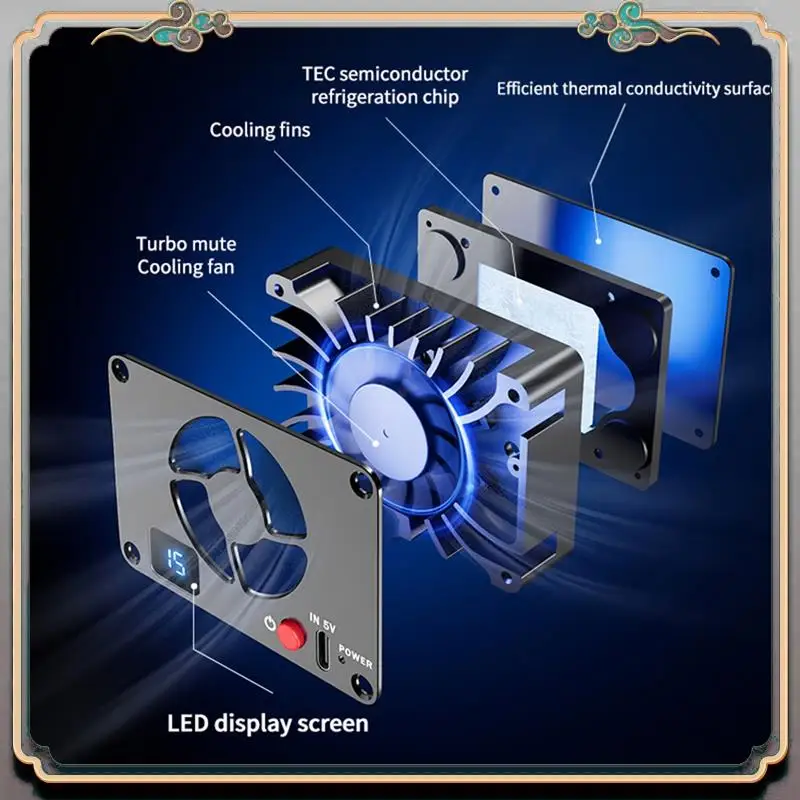 Durable Camera Cooler Quiet Radiator Cooling Fan Aluminum Alloy Semiconductor Radiator For Canon Sony FUJIFILM ZV-E10 A7M4 R5 R7