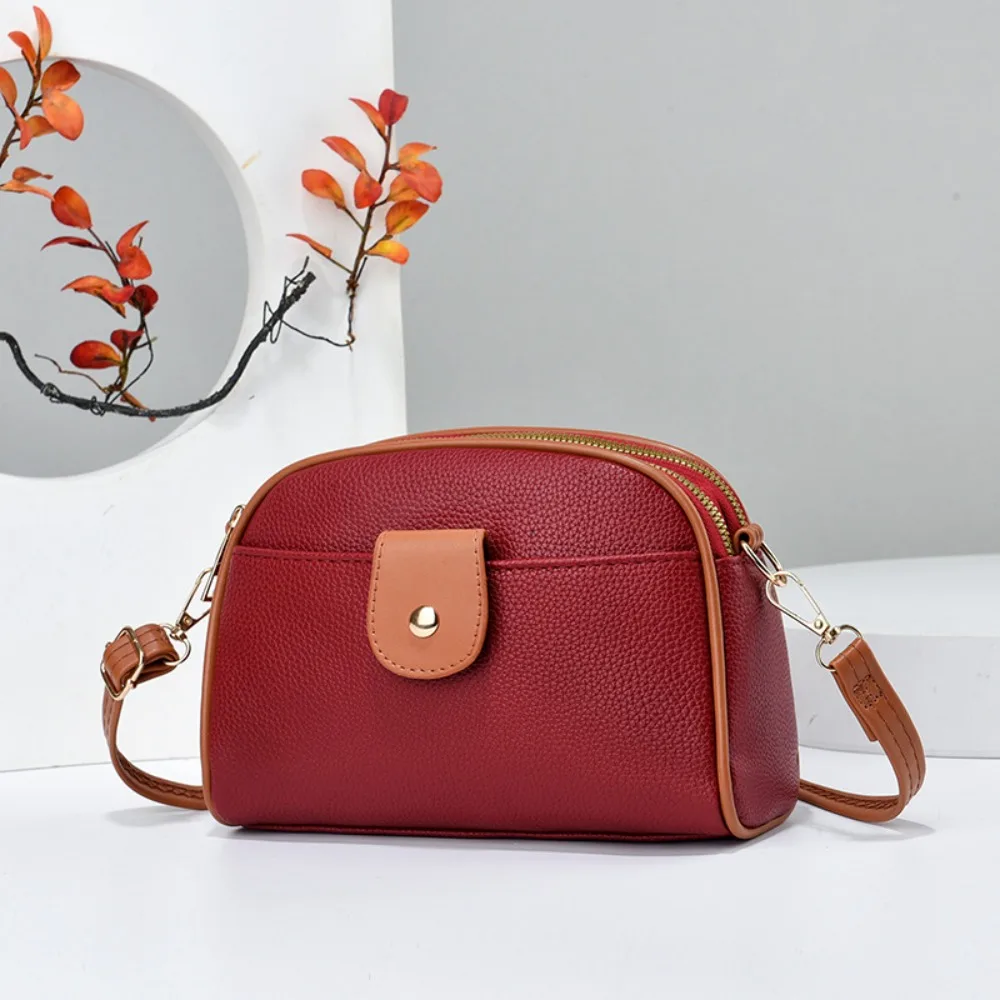 

Fashion Elegant Small Crossbody Bag PU Leather Solid Color Niche Shoulder Bag Korean Style Mommy Bag Simple Square Bag Travel