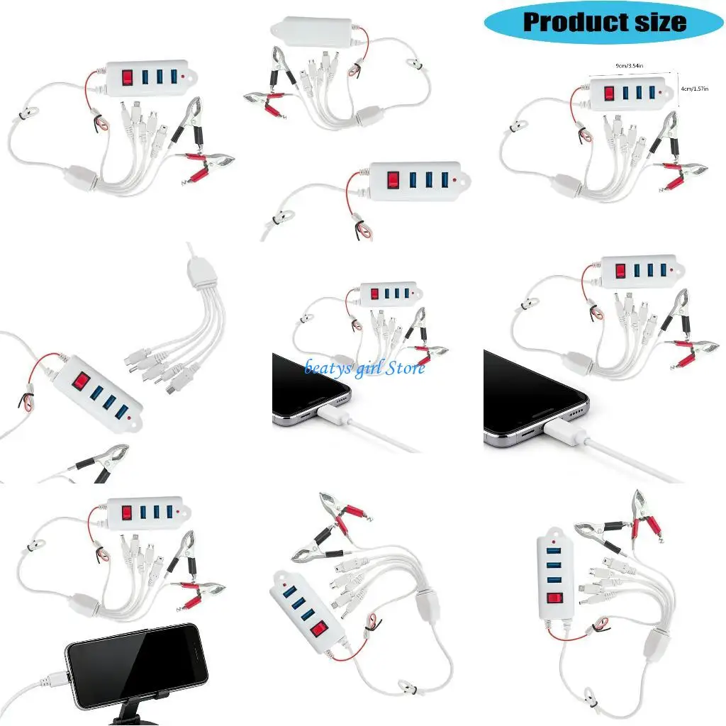 

C7AB ABS Construction 3 USB Clip Universal Car Battery Smartphone