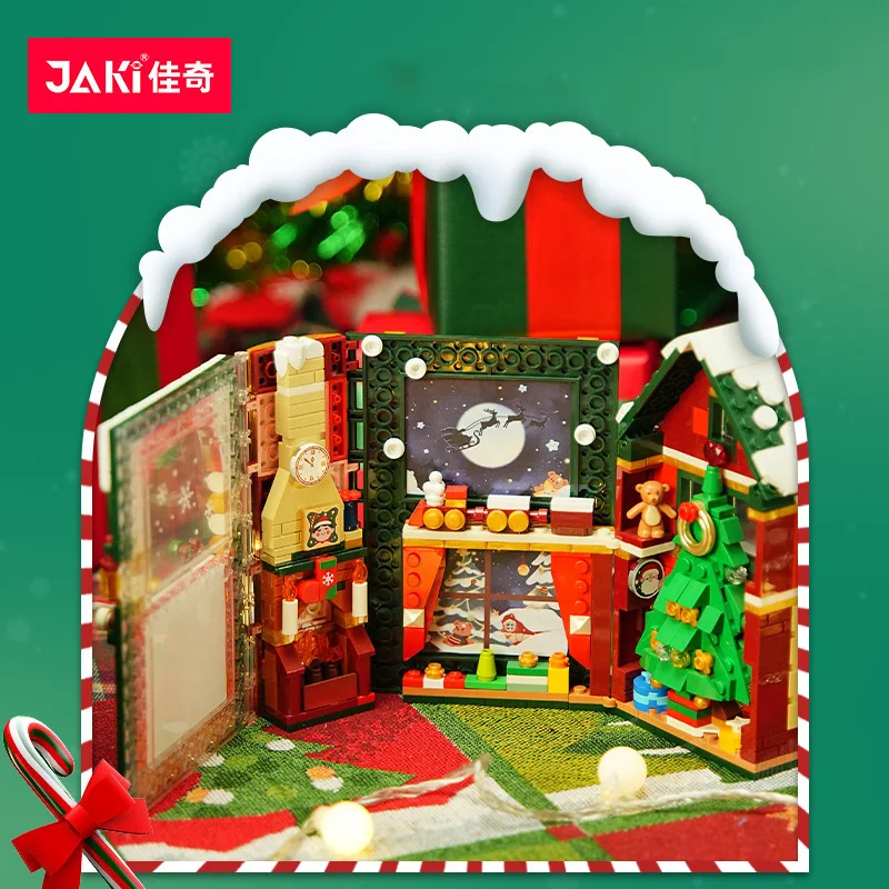 JK5155 Christmas stereo album book Christmas tree creative table decoration for boys and girls Christmas building blocks toys view 4