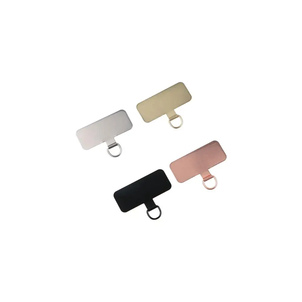 Stainless Steel Phone Lanyard Gasket Detachable Snap Strap Metal Phone Patch Ultra Thin Metal Phone Card Clip Hang Cord Tab