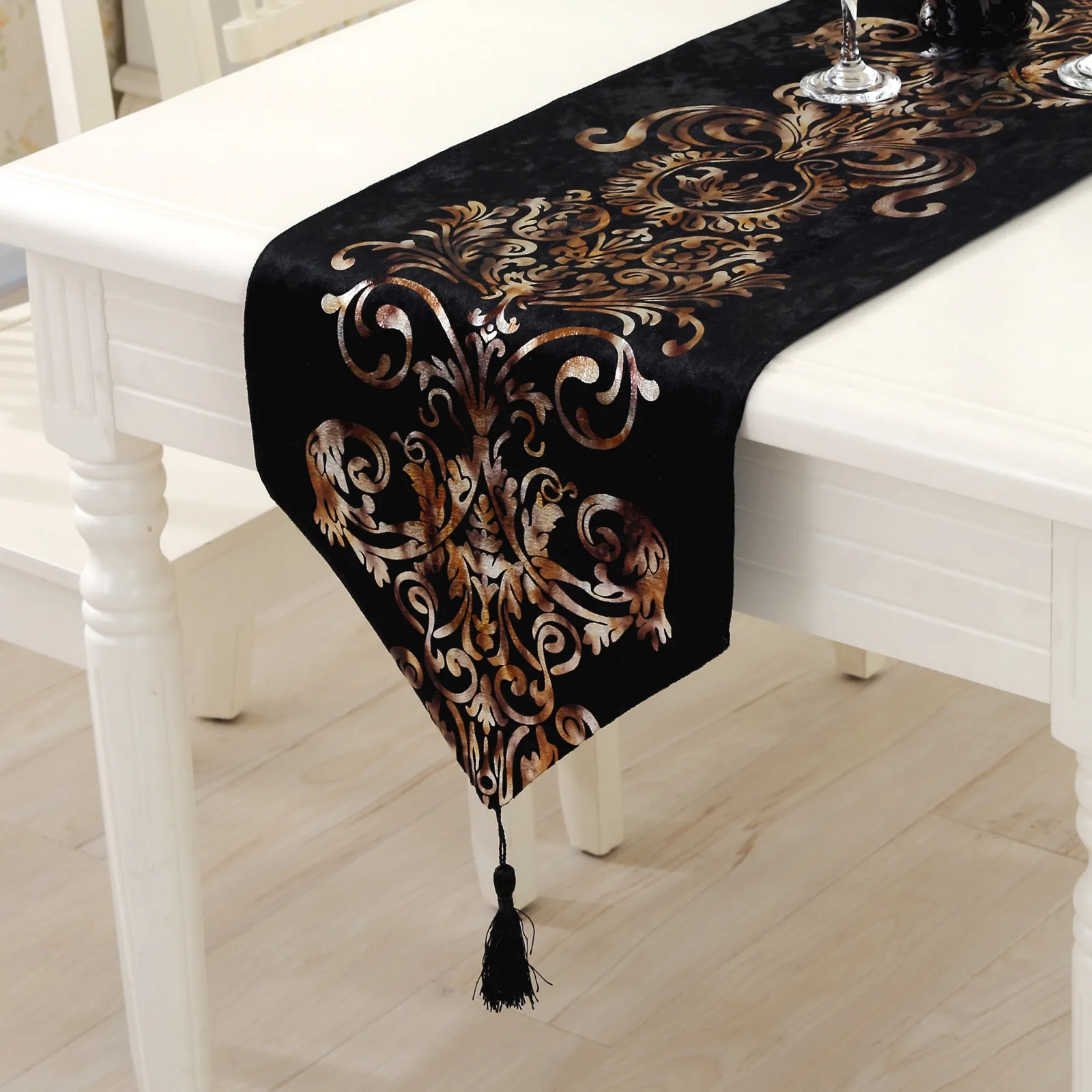 Modern fashion table runner tea table tv table shoes cabinet decoration gilding pleuche fabric table runner
