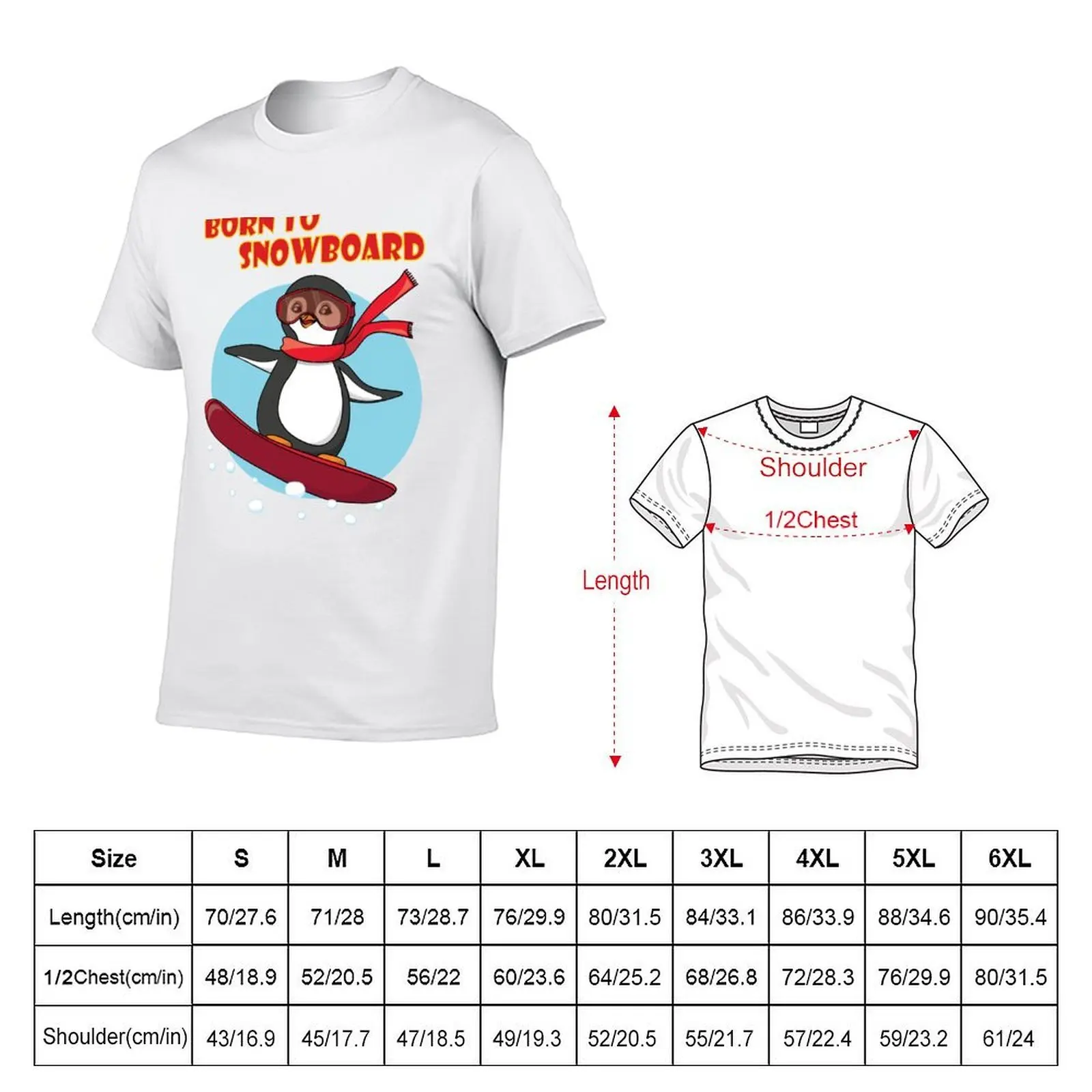 Snowboarding Penguin - Born to Snowboard T-Shirt t shirt personalised t shirts for man cotton T-Shirt