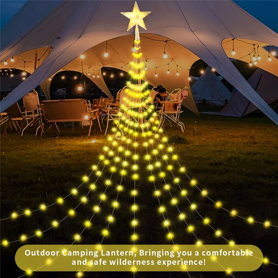 

New Year Patio Stars Waterfall String Light Outdoor Waterproof Fairy Garland Light for Christmas Party Wedding Garden Decoration