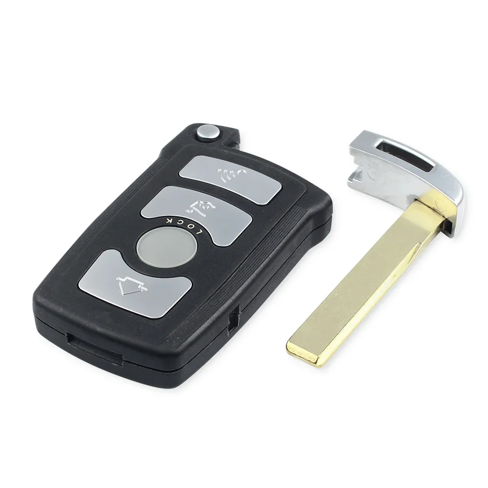 KEYYOU For BMW 7 Series E65 E66 E67 E68 745i 745Li 750i 750Li 760i 7 Remote Key With Small Key 4 Button Fob Case Car Key Shell