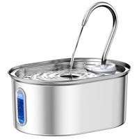 304 Stainless Steel Pet Water Fountain Cat Smart Drinking Dispenser Quiet Pump Filter System 3L Large Capacity Circulating Bowl
