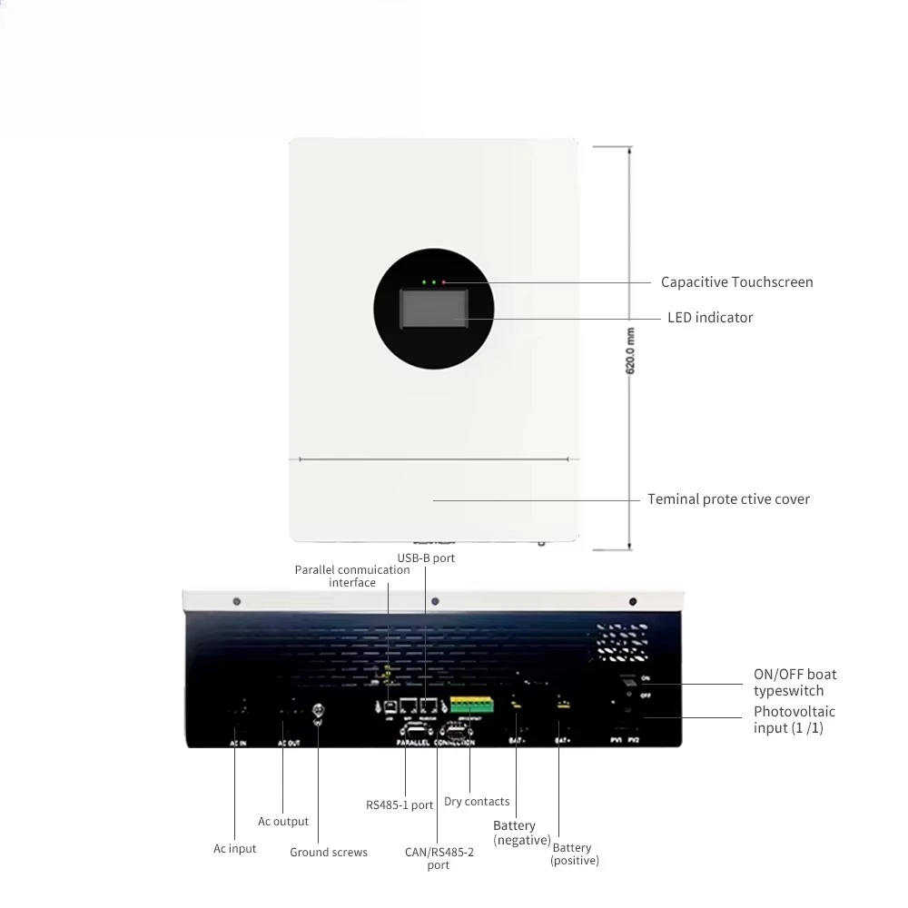 US Stock Hybrid Split Phase Inverter 5KW 10KW 12KW 16KW Range 120v-240v Solar Home Inverter