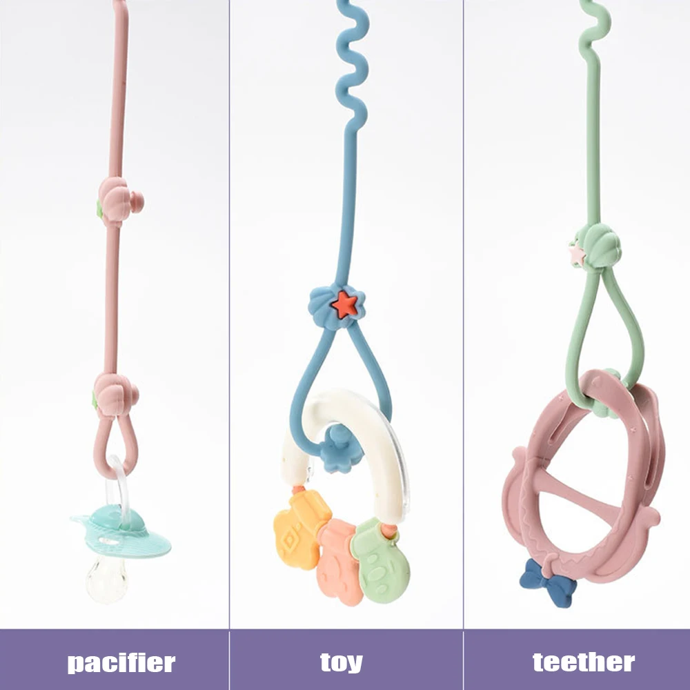 Silicone Anti-lost Chain Strap Adjustable Shell Shape Silicon Pacifier Holder Chain Baby Teether Toys Straps Stroller Accessori