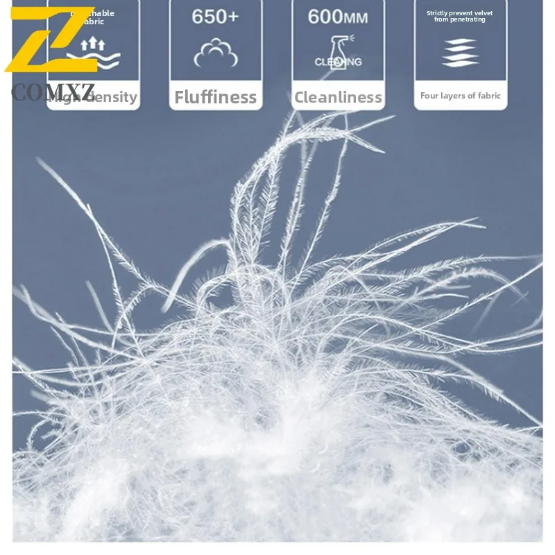 COMXZ Men Long Down Jacket High Quality Outdoor Work Lightweight Padded Jacket Trendy Detachable Hood Business Warm Winter Parka