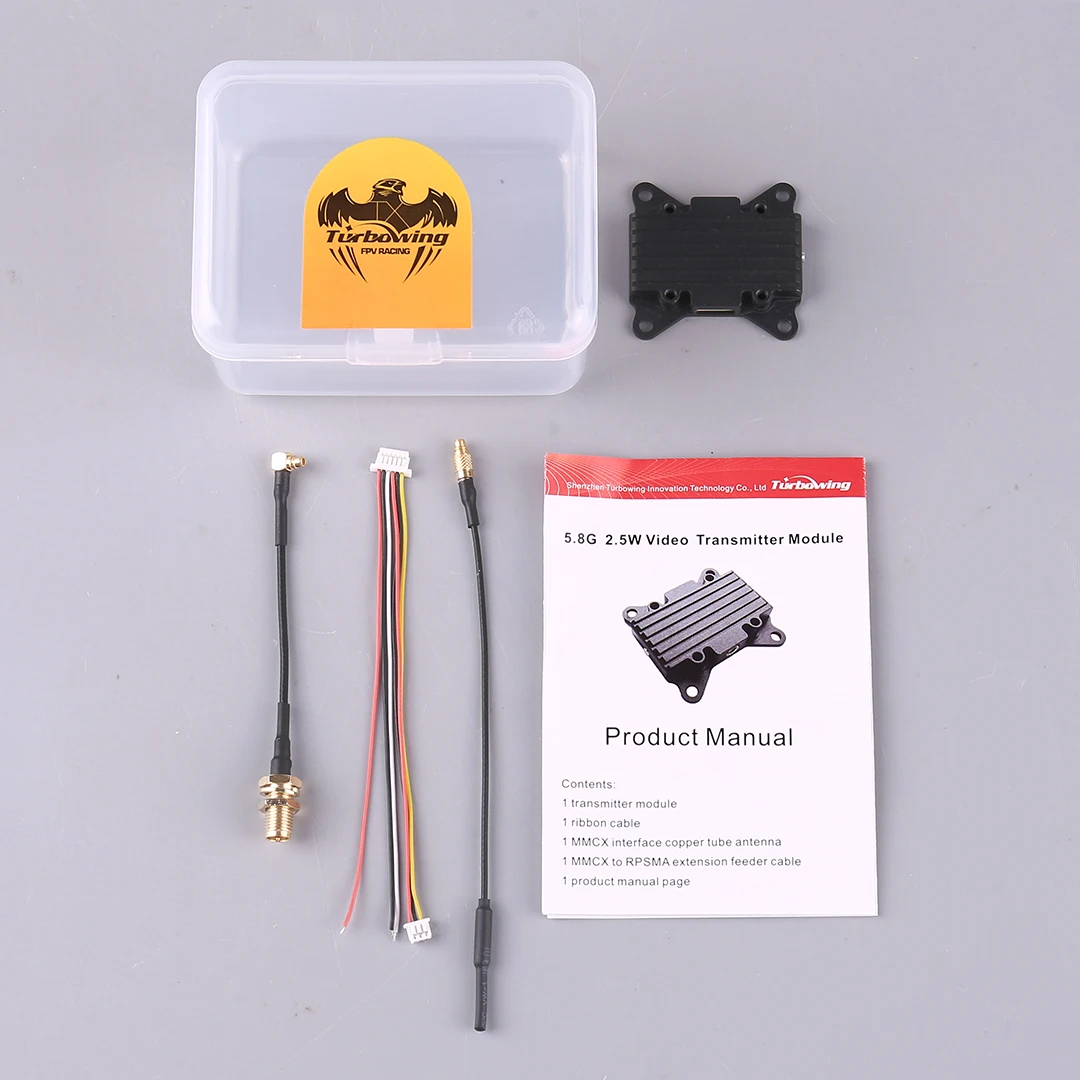 

Модуль передачи изображения Turbowing 5.8G 2.5W VT5804 для FPV-дронов и самолетов с фиксированным крылом, дальнего действия, высокой мощности