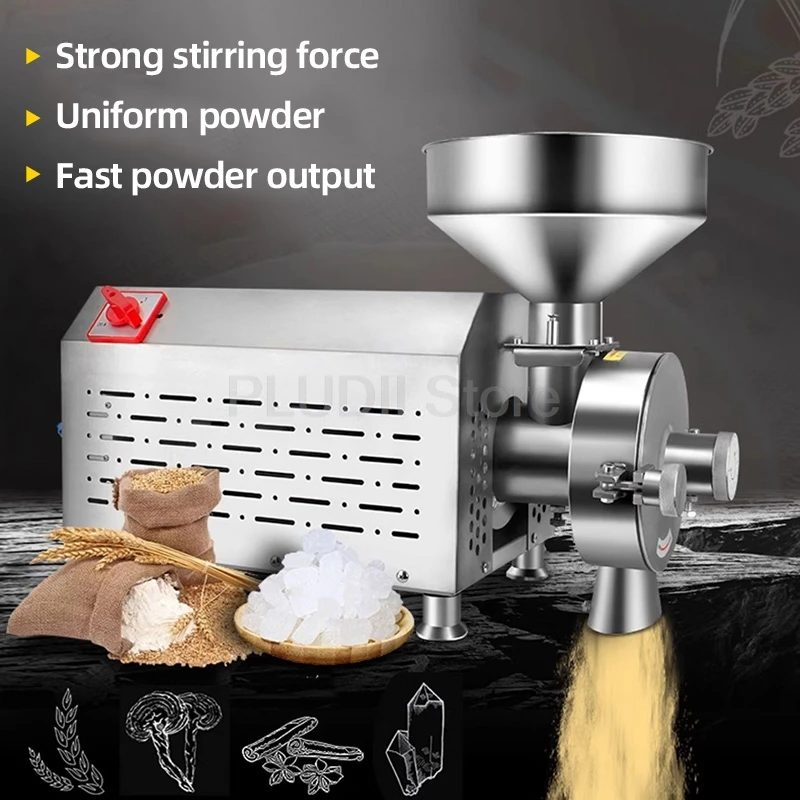3500W Grain Grinder Superfine Grinding Machine Large Flour Mill Household Small Crusher Multifunctional High Power Efficient