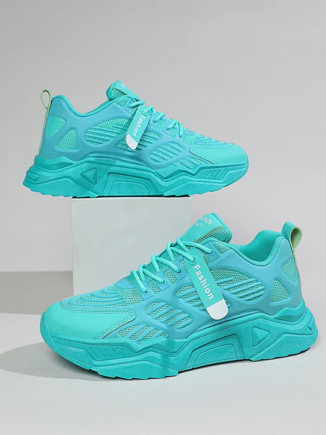 

Men Letter Detail Knit Detail Chunky Sneakers