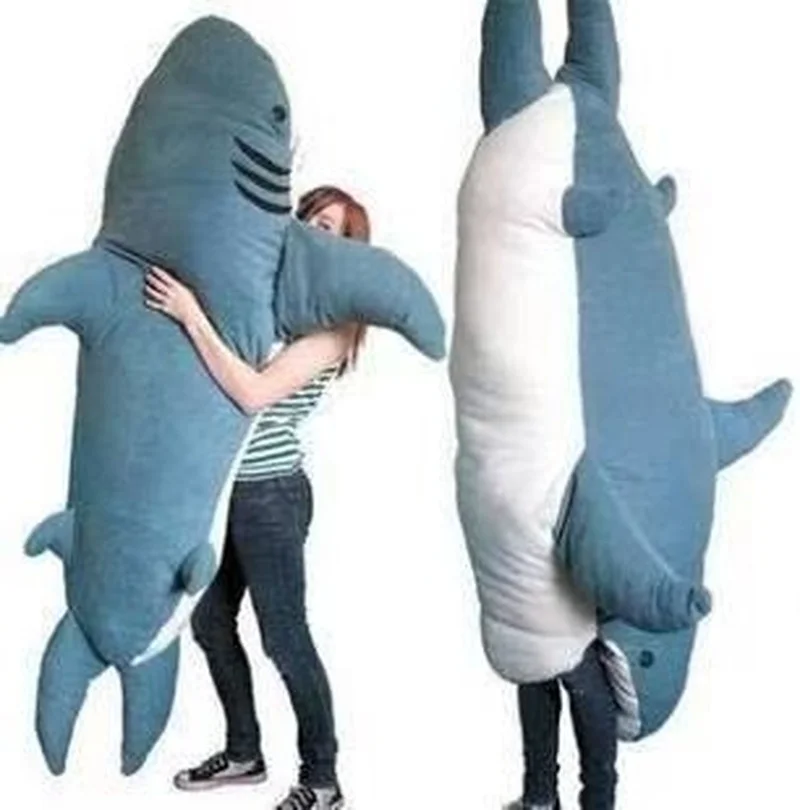 200CM Shark Sleeping Bag Adult Plush Toy 2m Megalodon Pillow Kawaii Plush