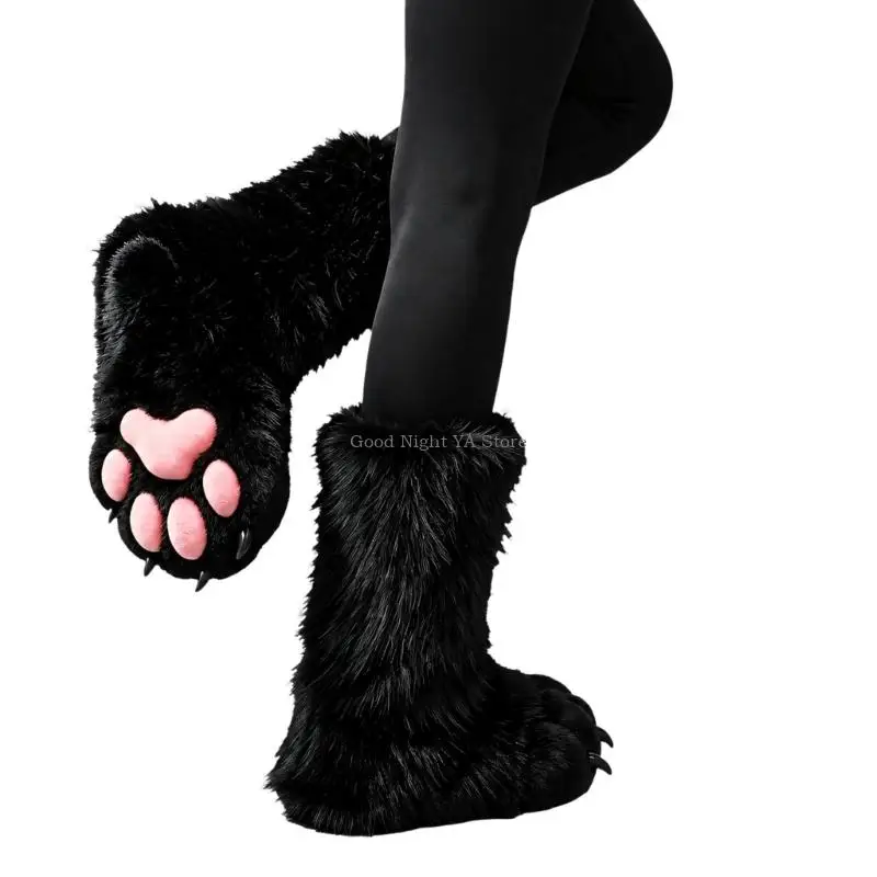 Indoor Cosplay Animal Footwear with Soft Plush Texture for Costume Parties, Stage Presentation and Character Photo Use