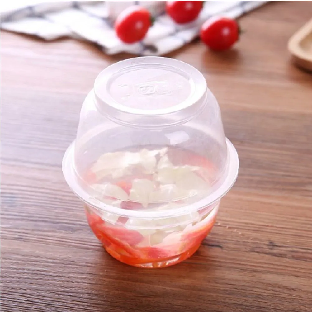 

50 шт. пластиковых одноразовых прозрачных круглых мисок объемом 450 мл, пищевого качества, для вечеринок, свадеб, дней рождения, для хранения закусок, экологически чистая кухонная утварь