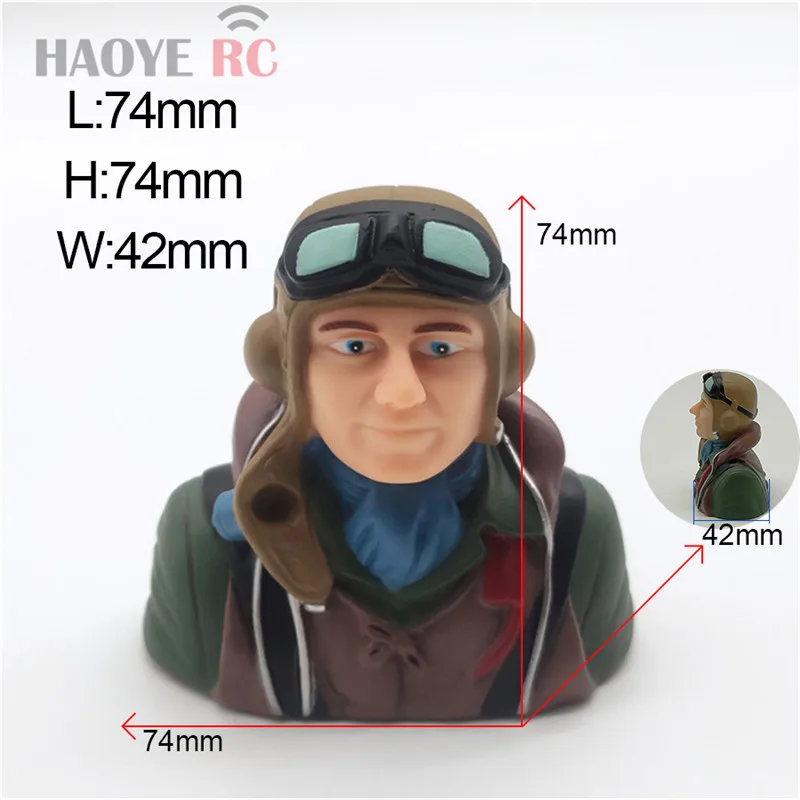 Haoye 1 Pc 1/6 Scale  Pilots  Figures Toy Model  WW2 Pilot For RC Plane Accessories Hobby Color Army Green