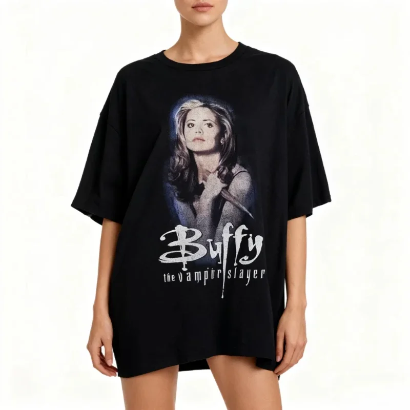 Movie and TV Show Merch Shirt 90s Retro Personalized Casual T Shirt Buffy The Vampire Slayer T-Shirt Sarah Michelle Gellar Shirt