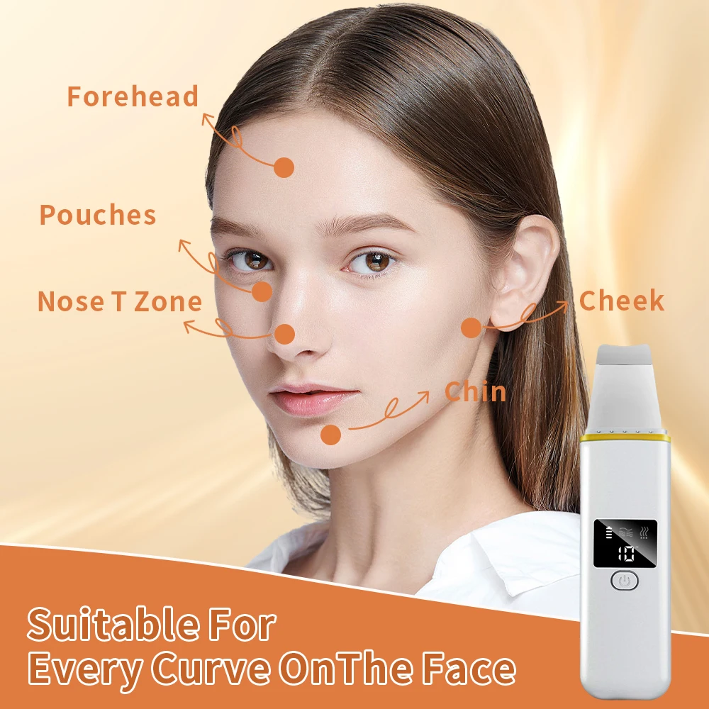 Ultrasone Huid Scrubber Remover Mee-eter Ultrasone Peeling Gezichtsscrubber Schop Gezicht Lifting Verwijderen Porie Acne Diepe Reiniging