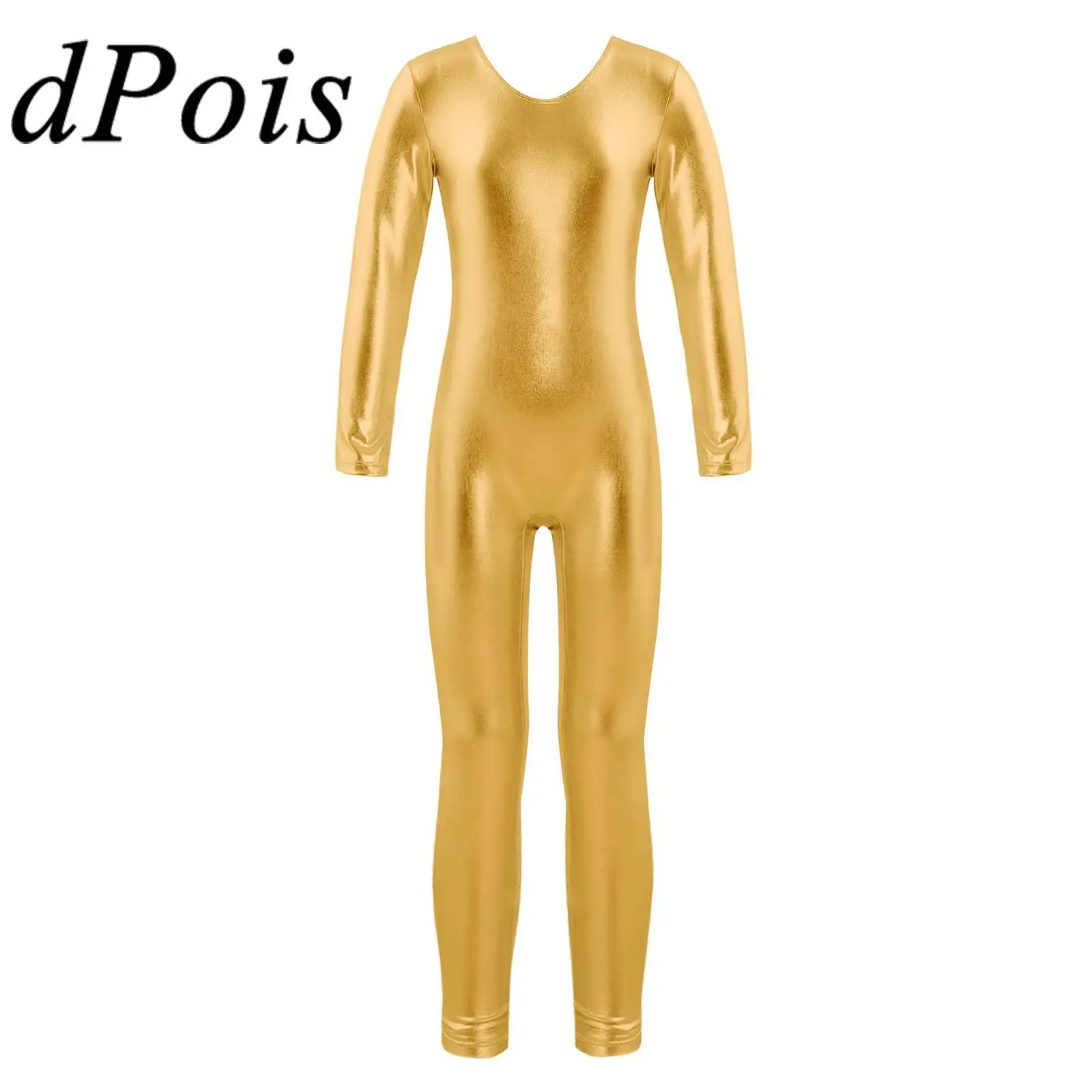 

Косплей для девочек, костюм робота инопланетянина, блестящий купальник, металлический комбинезон, гимнастическое боди, нарядное платье на Хэллоуин