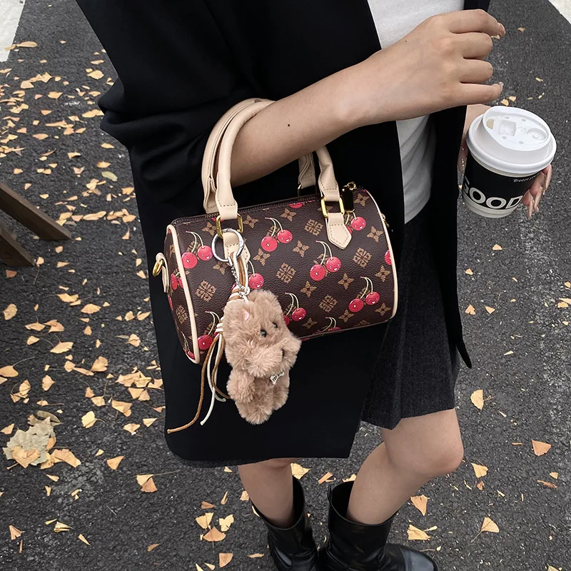 

Женская модная пригородная сумка - премиум-класса с вишневым принтом, сумка-мессенджер популярного дизайна