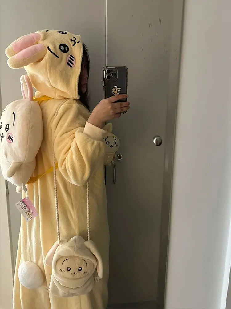 Cute Dog Pajamas Coral Velvet Hooded Nightwear For Girls In Winter Nightclothes New Thickened Velvet And One Piece Home Wear